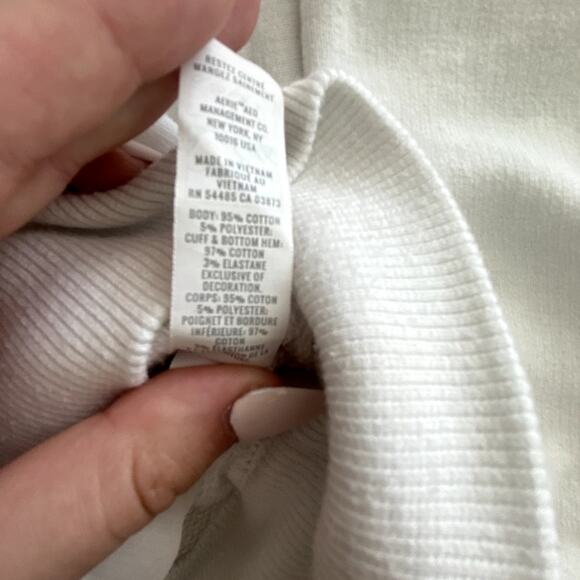 Offline by Aerie Throw-Back Corset Cropped 1/4 Zip White Size Medium - Picture 6 of 7